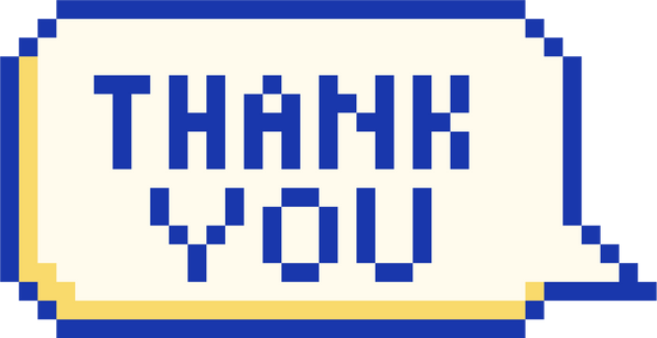 Thank you text pixel illustration