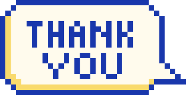 Thank you text pixel illustration